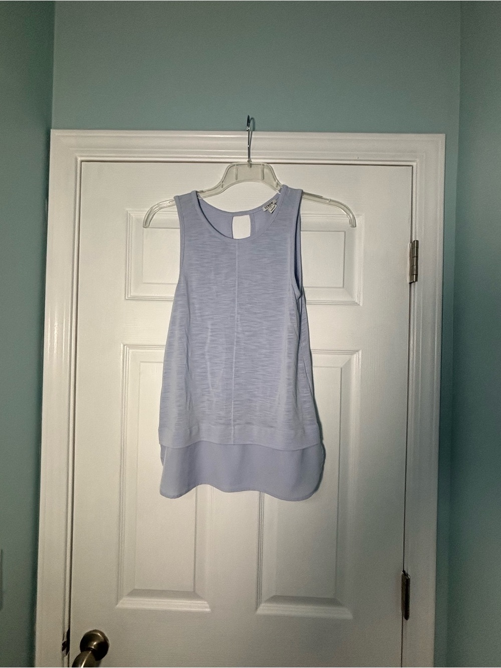 J. Crew Pale Blue Sleeveless Layered Hem Tank